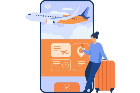 Download Online App for Tourism. Traveler with Mo - Travel Collection