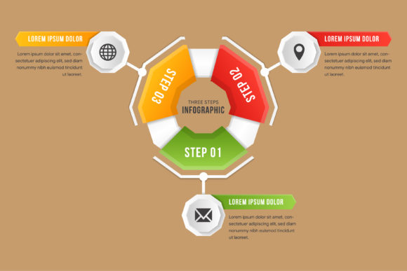 Download Infographic Polygonal Three Step - Infograph Collection